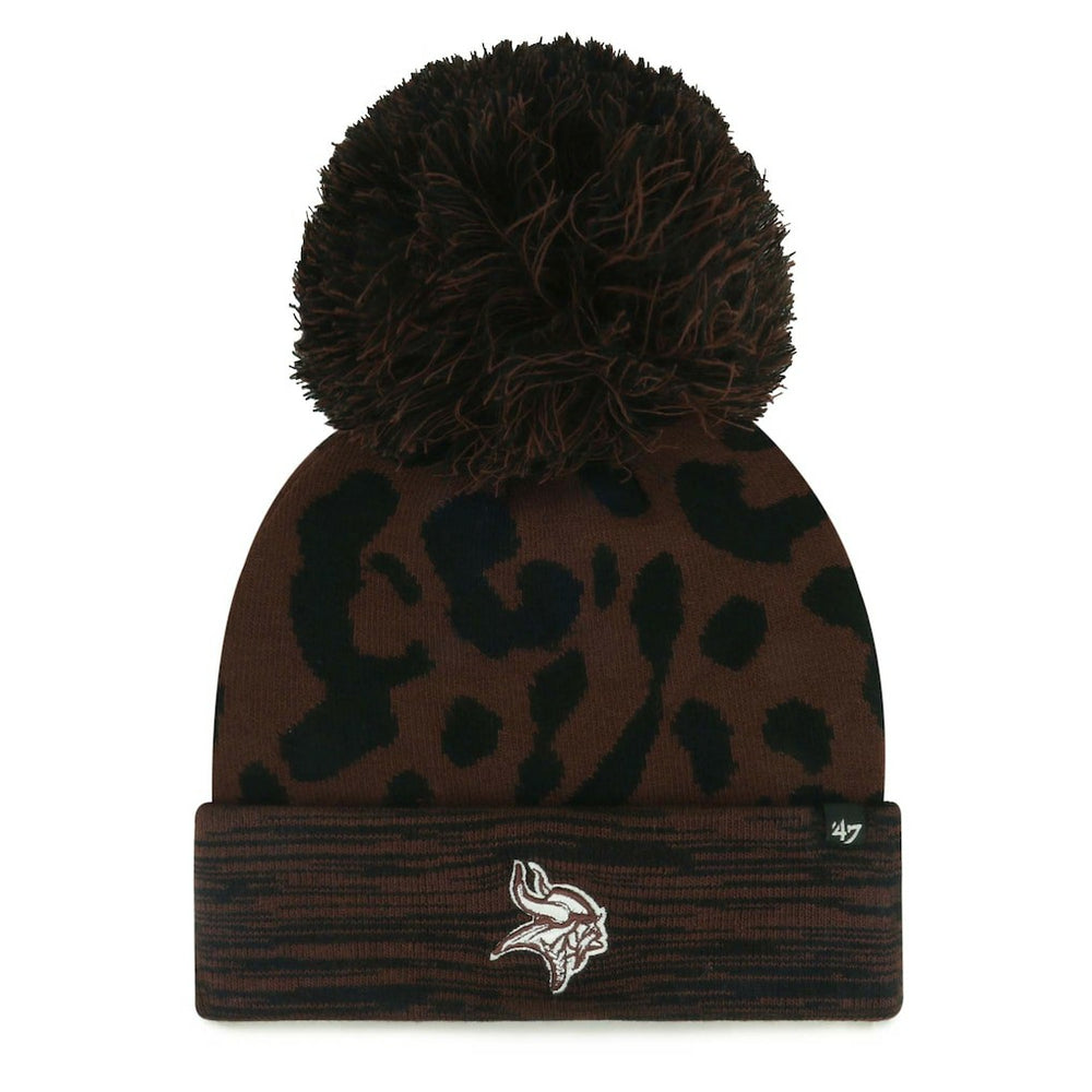 Minnesota Vikings '47 Women's Cacao Cuffed Knit Hat with Pom | NFL Online