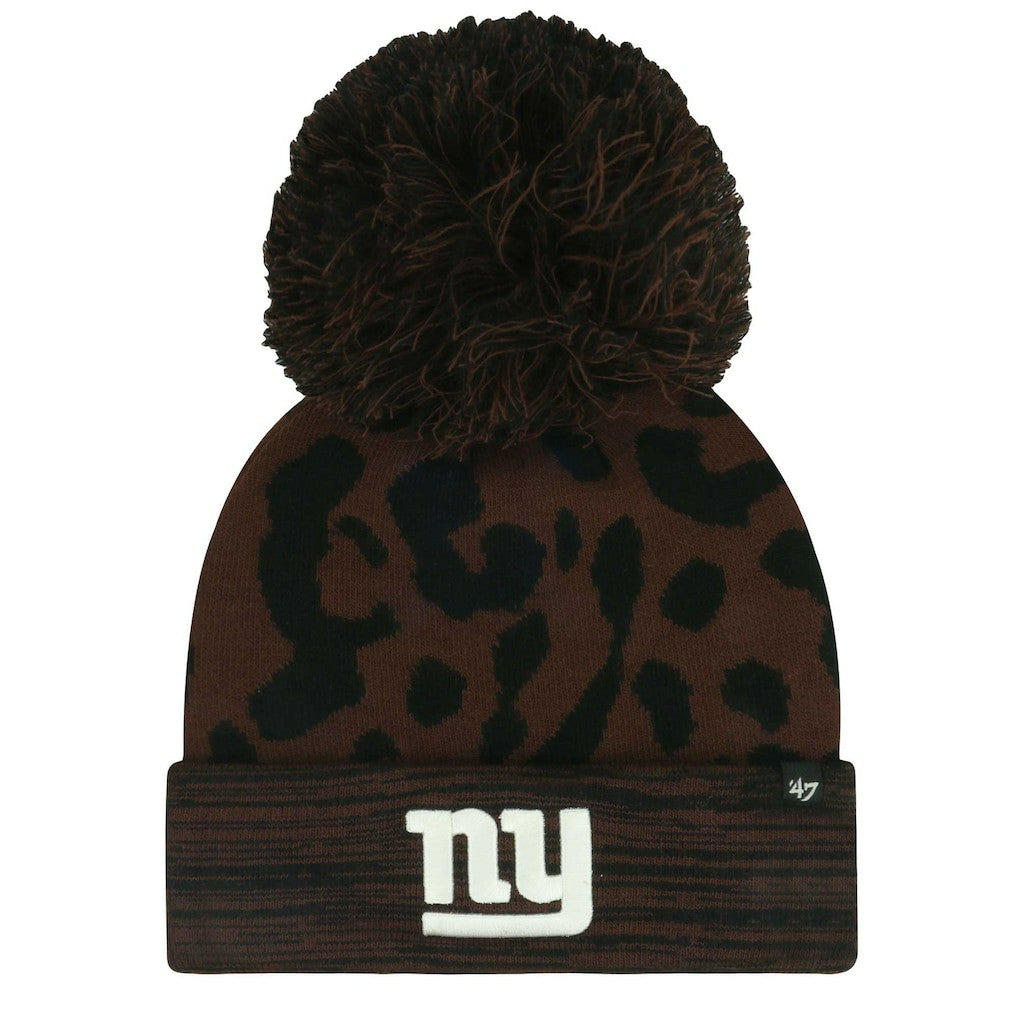 New York Giants '47 Women's Cacao Cuffed Knit Hat with Pom | NFL Near me