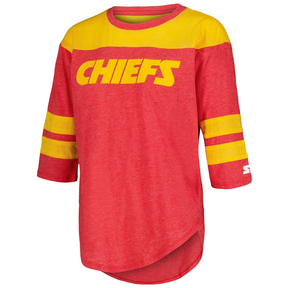 Kansas City Chiefs Starter Women's Fullback Tri-Blend 3/4-Sleeve T-Shirt | NFL Online