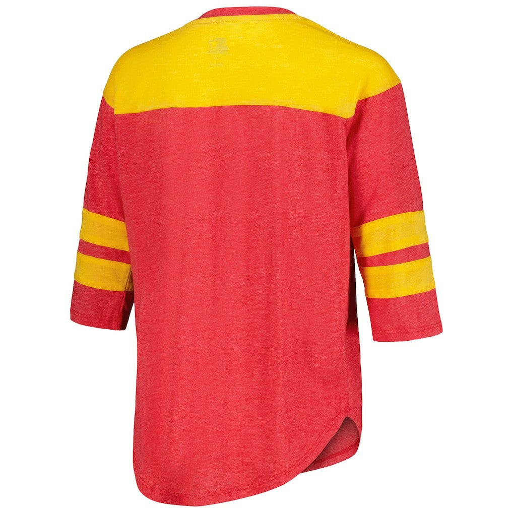 Kansas City Chiefs Starter Women's Fullback Tri-Blend 3/4-Sleeve T-Shirt | NFL Online