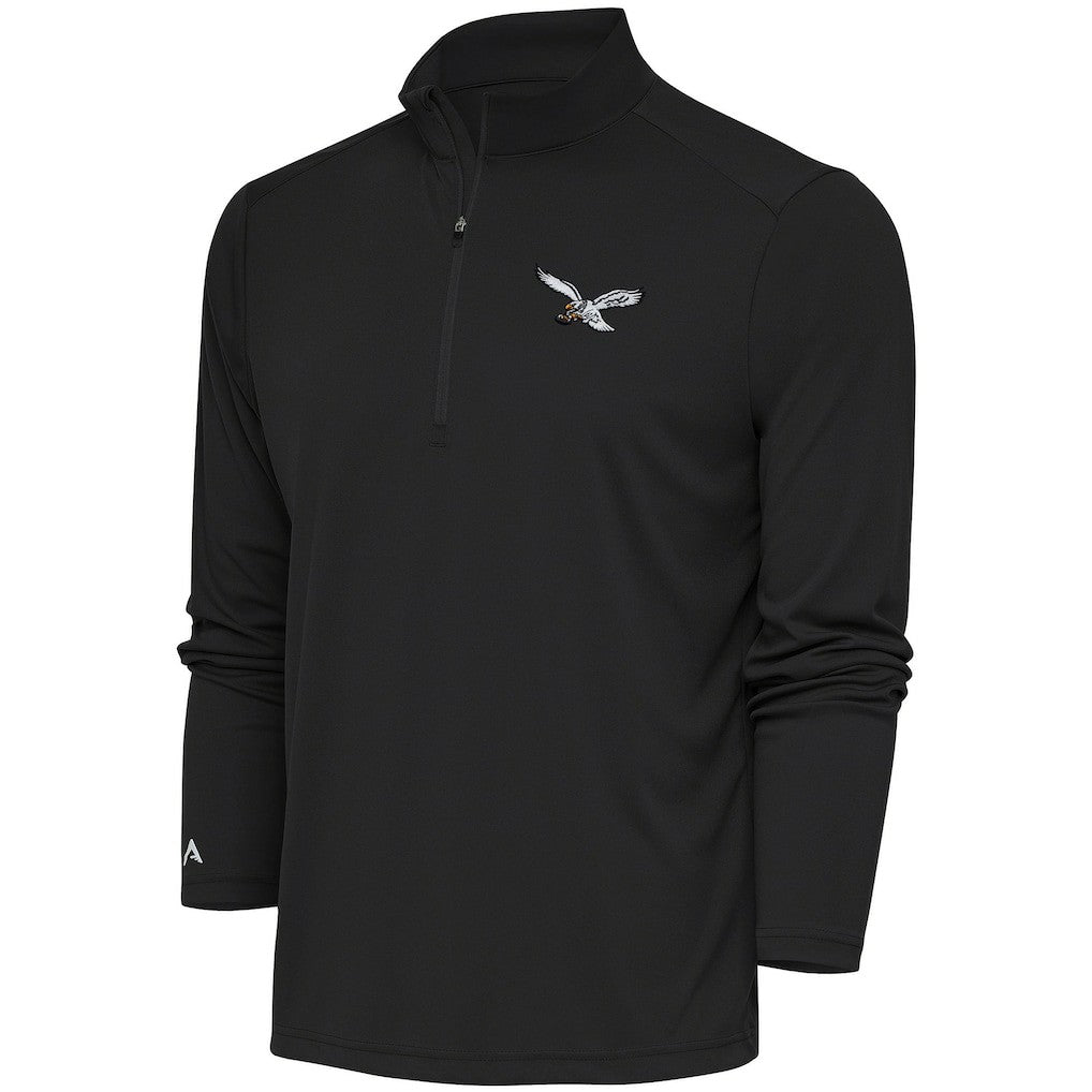 Philadelphia Eagles Antigua Throwback Logo Tribute Quarter-Zip Pullover Top | NFL On sale