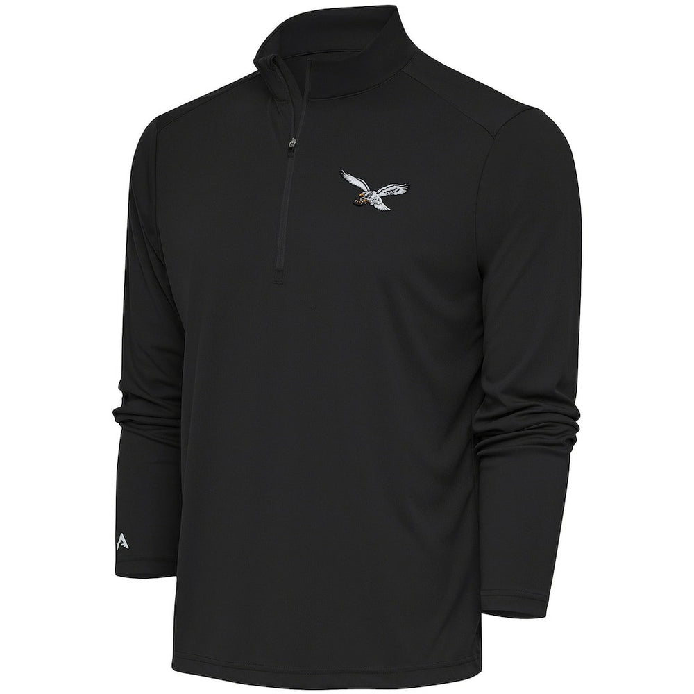 Philadelphia Eagles Antigua Throwback Logo Tribute Quarter-Zip Pullover Top | NFL On sale