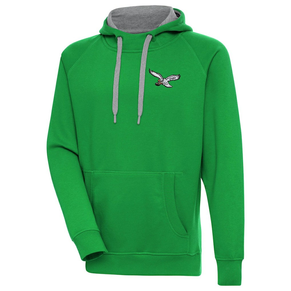 Philadelphia Eagles Antigua Throwback Logo Victory Pullover Hoodie | NFL Discount