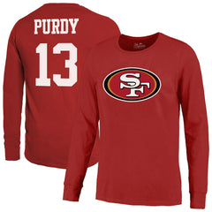 San Francisco 49ers Brock Purdy  Majestic Threads Name & Number Long Sleeve T-Shirt | NFL Outlet