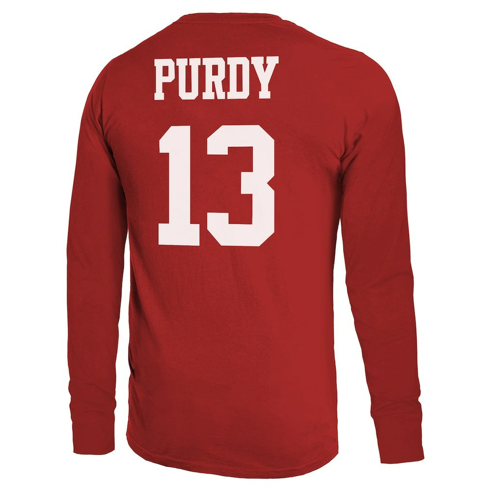 San Francisco 49ers Brock Purdy  Majestic Threads Name & Number Long Sleeve T-Shirt | NFL Outlet