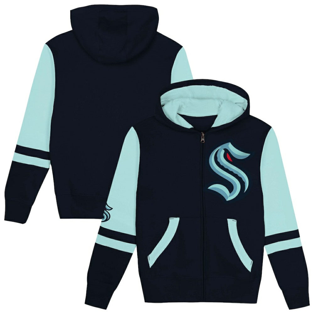 Seattle Kraken Preschool Face Off Full-Zip Hoodie -  NHL Hoodies