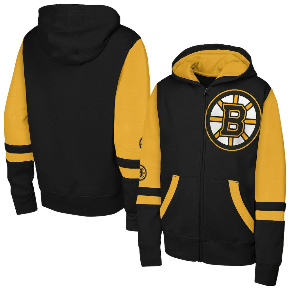 Boston Bruins Youth Face Off Full-Zip Hoodie -  NHL Hoodies