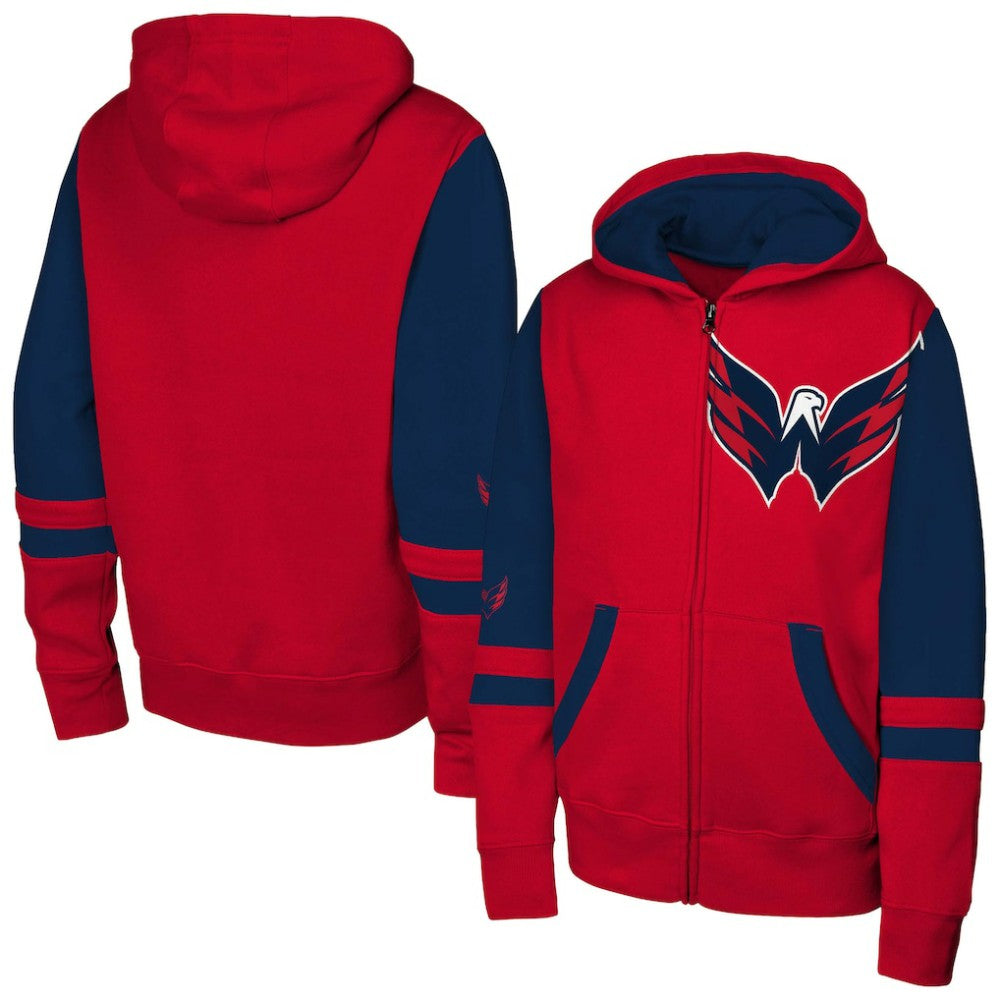 Washington Capitals Youth Face Off Full-Zip Hoodie -  NHL Hoodies