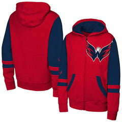 Washington Capitals Youth Face Off Full-Zip Hoodie -  NHL Hoodies