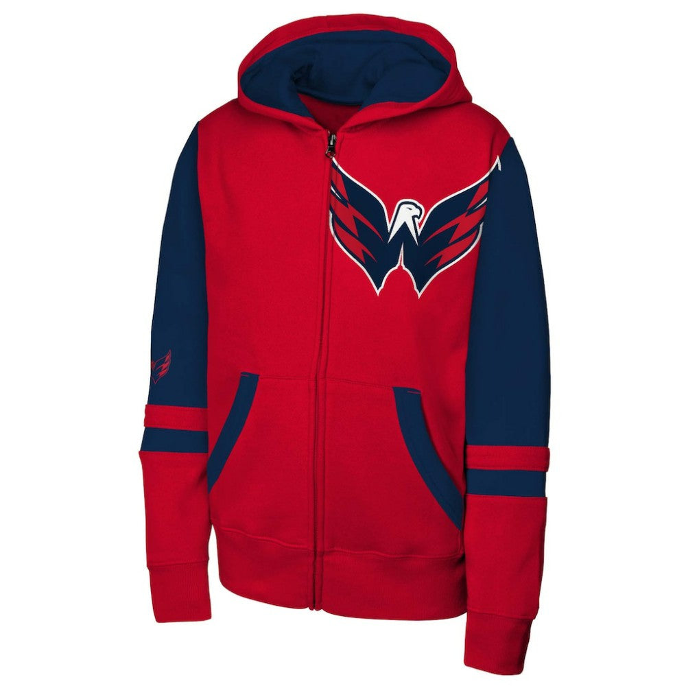 Washington Capitals Youth Face Off Full-Zip Hoodie -  NHL Hoodies