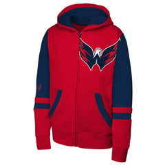 Washington Capitals Youth Face Off Full-Zip Hoodie -  NHL Hoodies