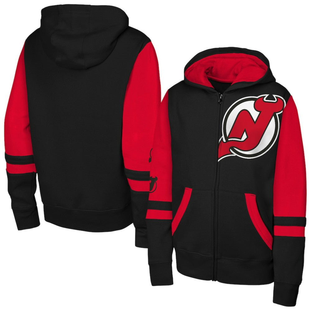 New Jersey Devils Youth Face Off Full-Zip Hoodie -  NHL Jerseys