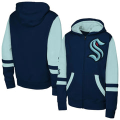 Seattle Kraken Youth Face Off Full-Zip Hoodie -  NHL Hoodies