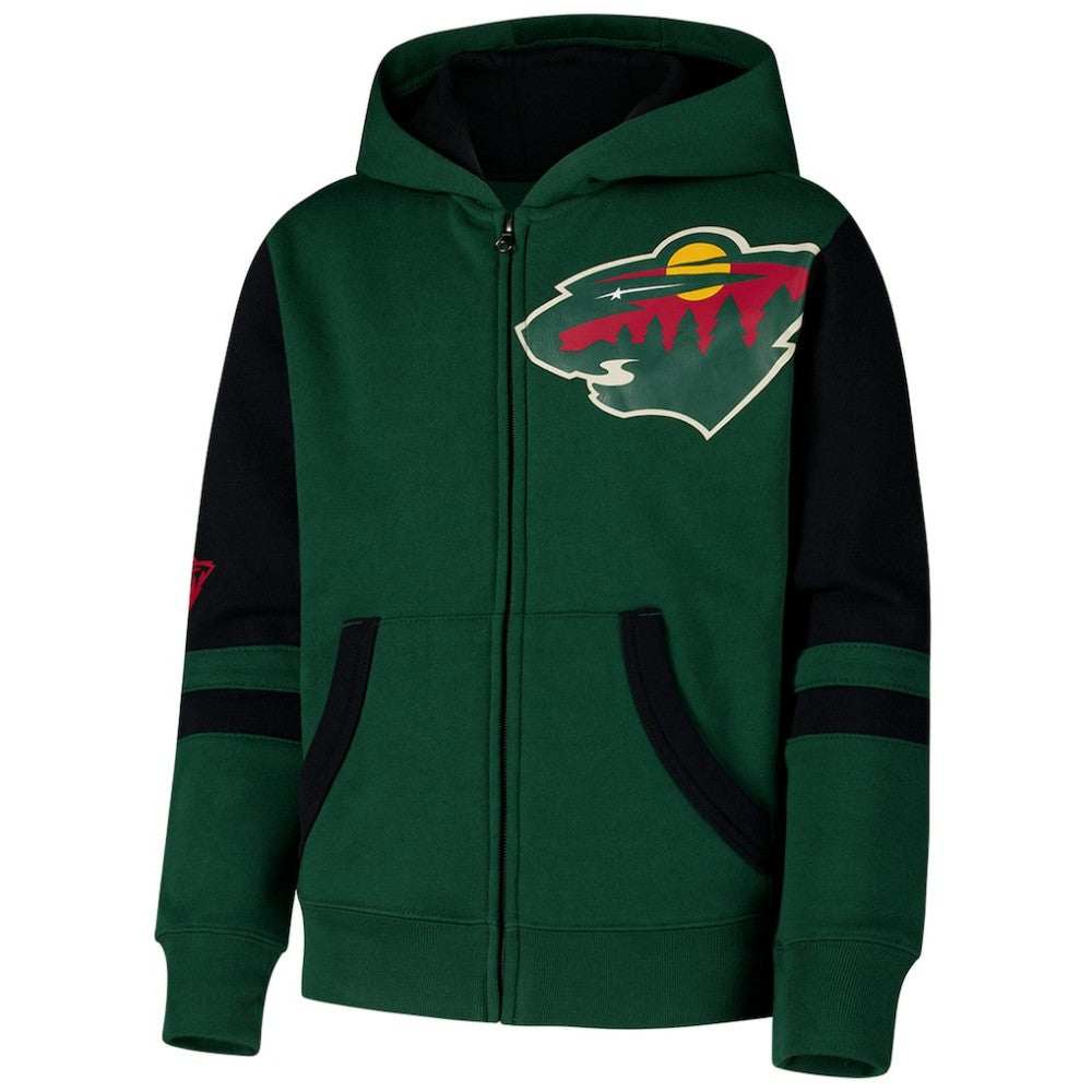 Minnesota Wild Youth Face Off Full-Zip Hoodie -  NHL Hoodies