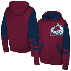 Colorado Avalanche Youth Face Off Full-Zip Hoodie -  NHL Hoodies