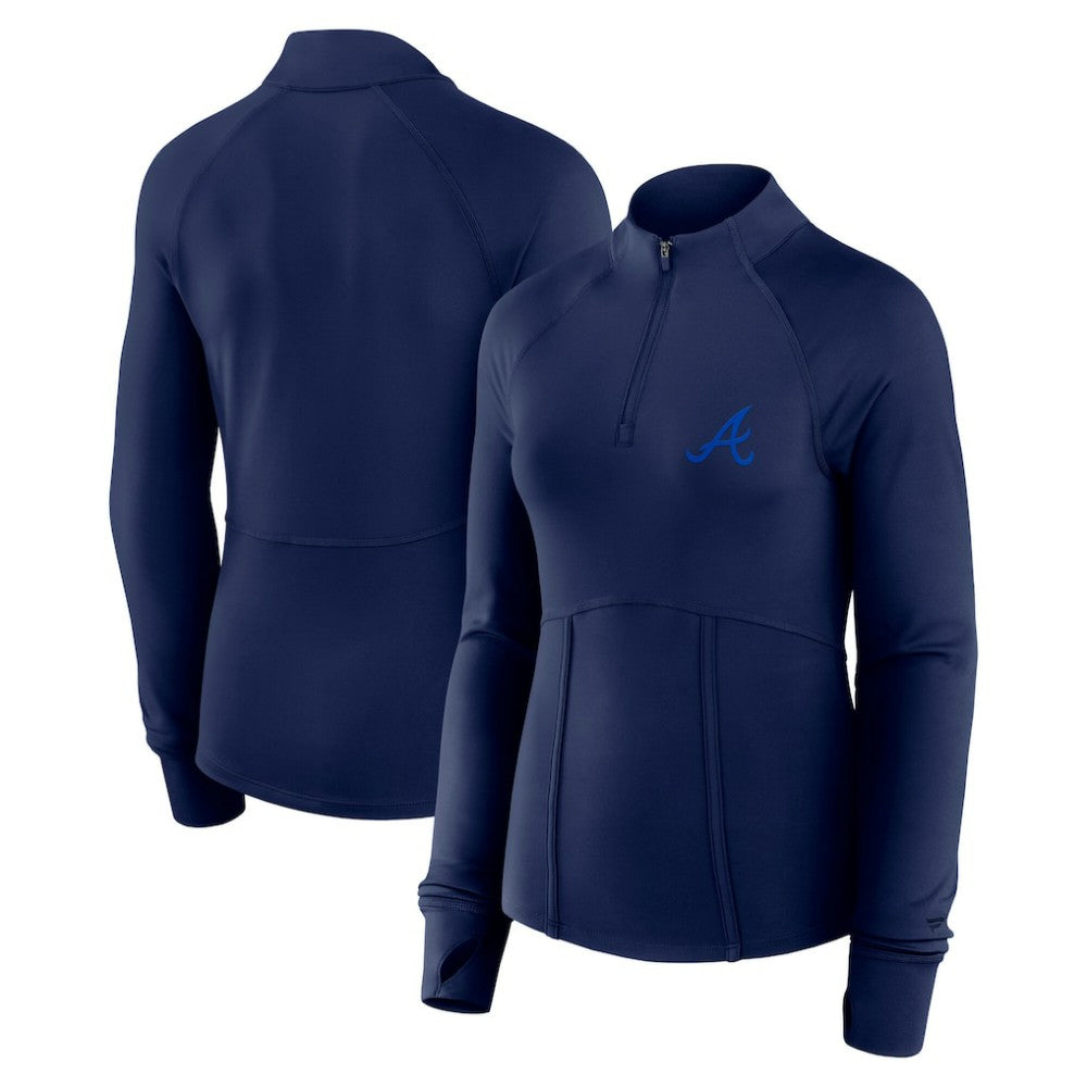 Atlanta Braves Fanatics Women's Elements Raglan Tri-Blend Quarter-Zip Top - MLB Tops