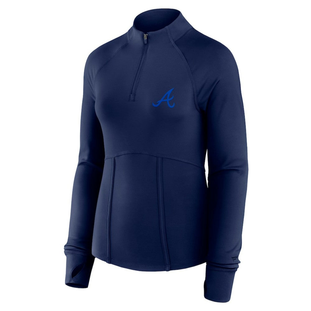 Atlanta Braves Fanatics Women's Elements Raglan Tri-Blend Quarter-Zip Top - MLB Tops