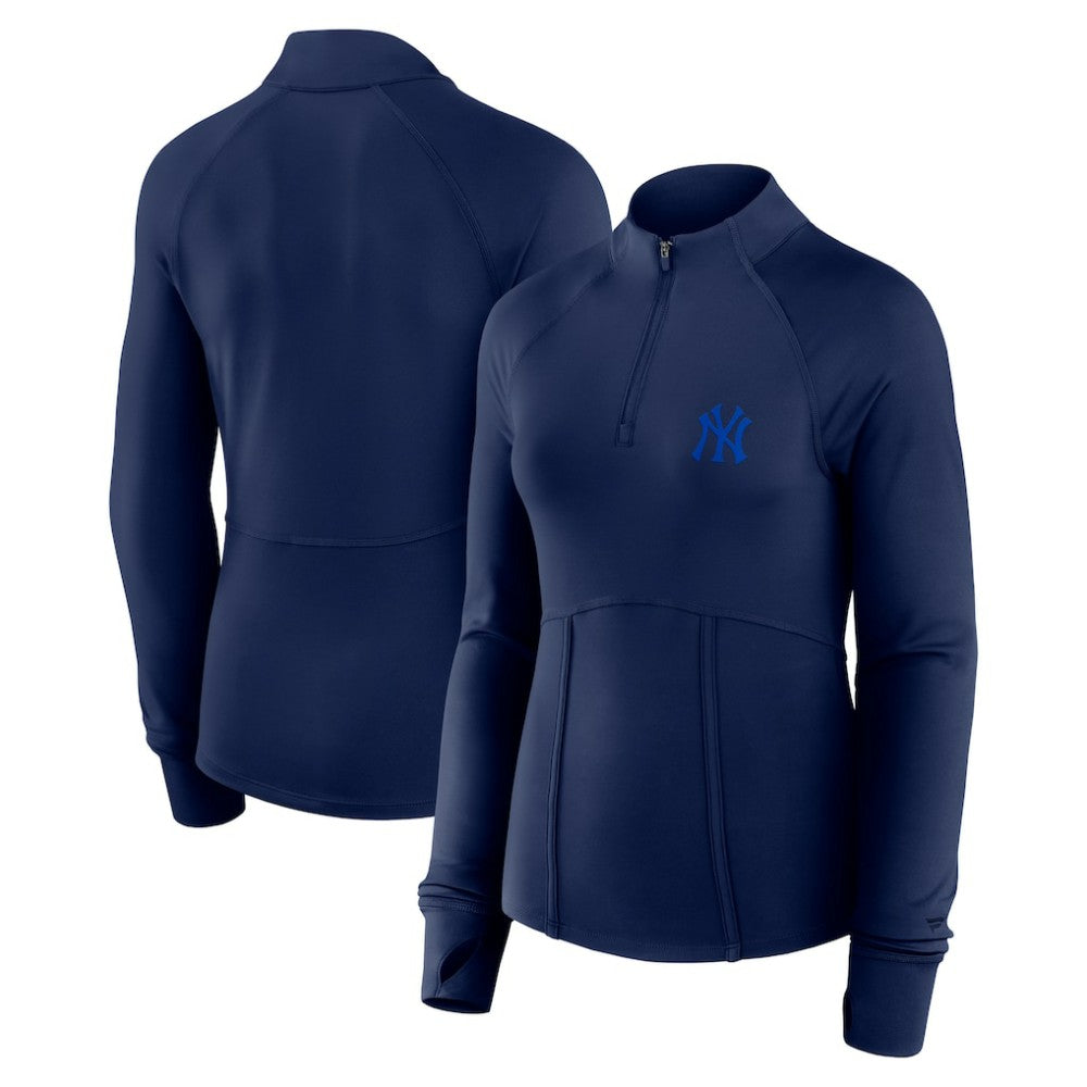New York Yankees Fanatics Women's Elements Raglan Tri-Blend Quarter-Zip Top - MLB Tops