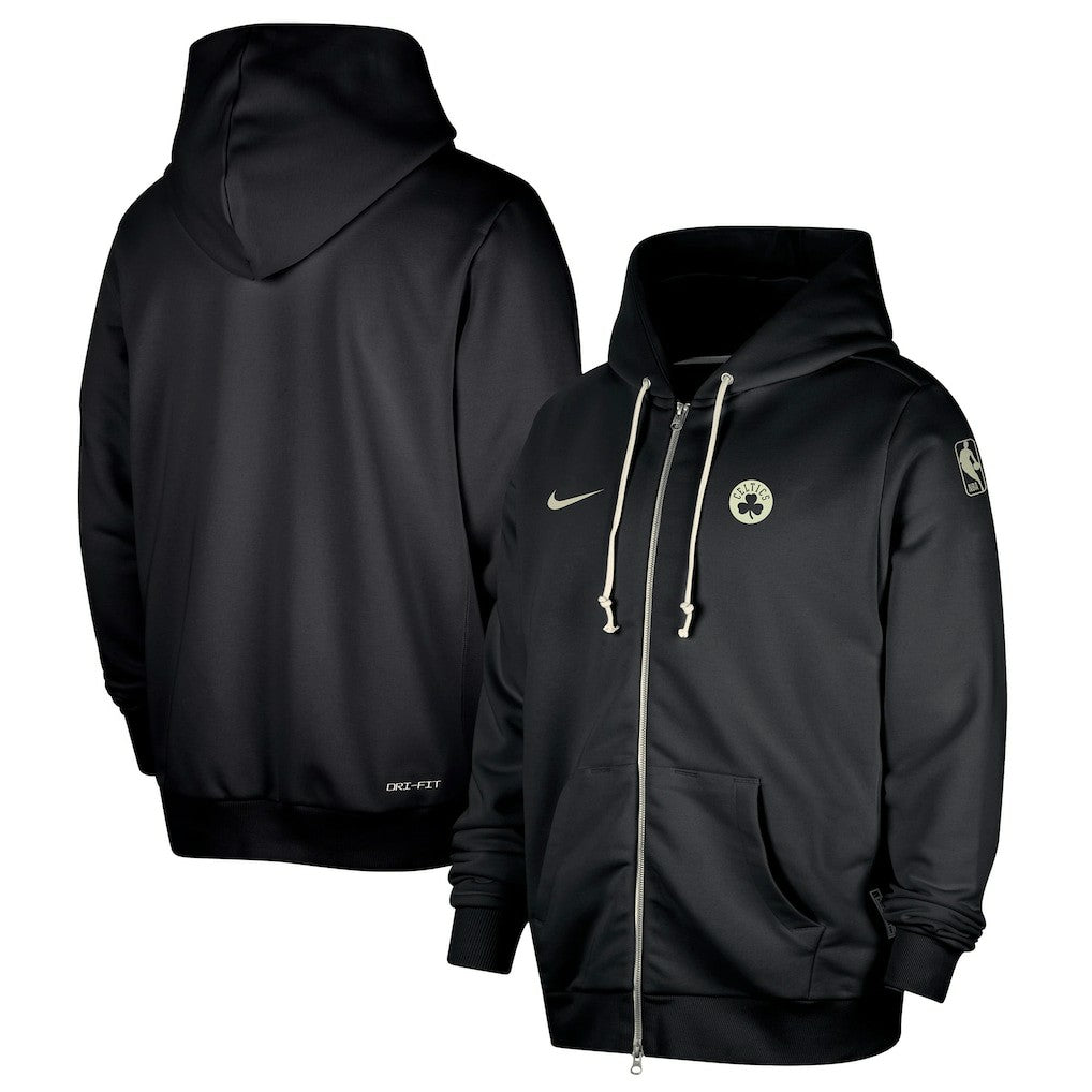 Black Boston Celtics Authentic Standard Issue Full-Zip Hoodie Jacket | NBA