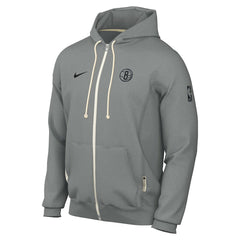 Gray Brooklyn Nets Authentic Standard Issue Full-Zip Hoodie Jacket | NBA