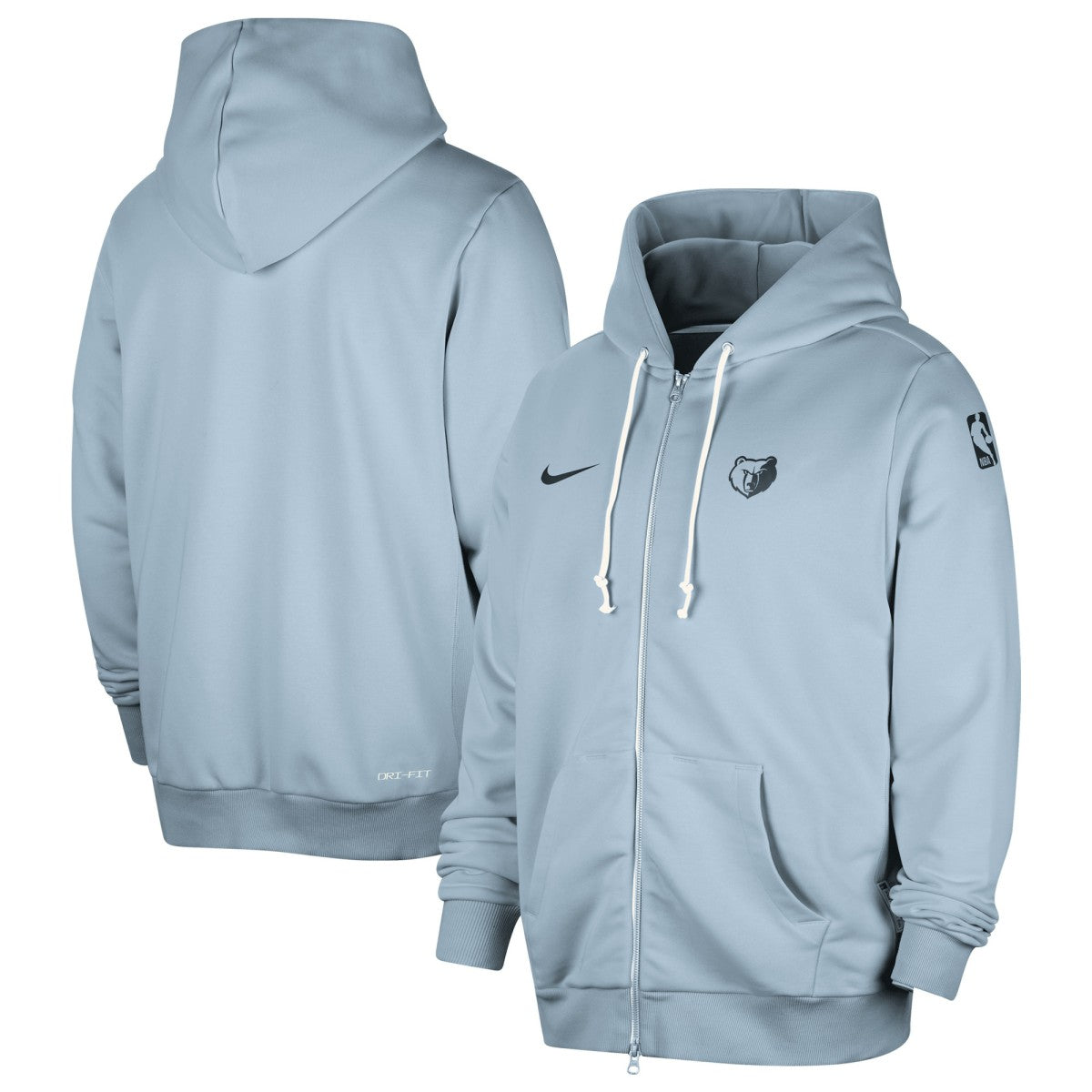 Light Blue Memphis Grizzlies Authentic Standard Issue Full-Zip Hoodie Jacket | NBA