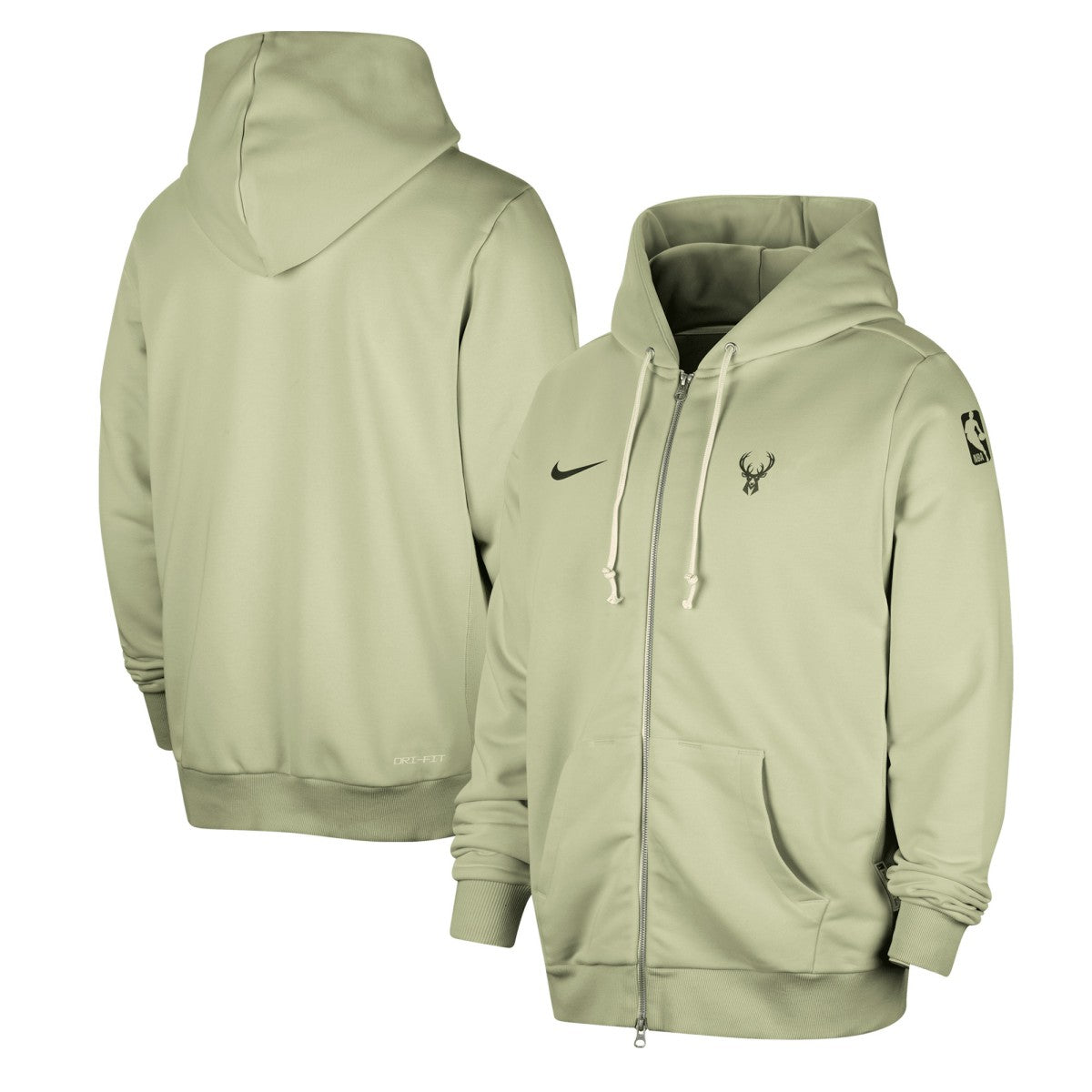Green Milwaukee Bucks Authentic Standard Issue Full-Zip Hoodie Jacket | NBA