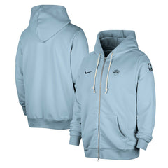 Light Blue New York Knicks Authentic Standard Issue Full-Zip Hoodie Jacket | NBA