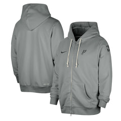 Gray San Antonio Spurs Authentic Standard Issue Full-Zip Hoodie Jacket | NBA