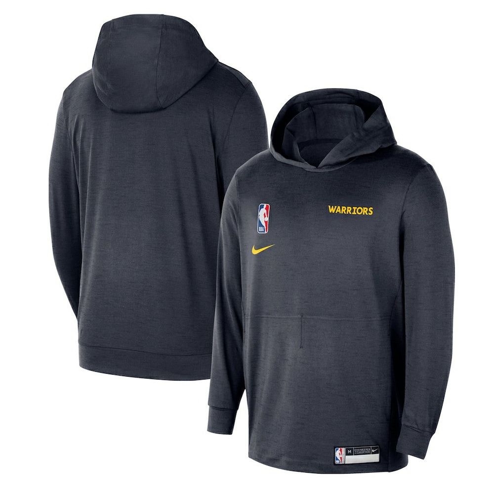 Navy Golden State Warriors 2024/25 On-Court Authentic Practice Yoga Restore Lightweight Pullover Hoodie | NBA
