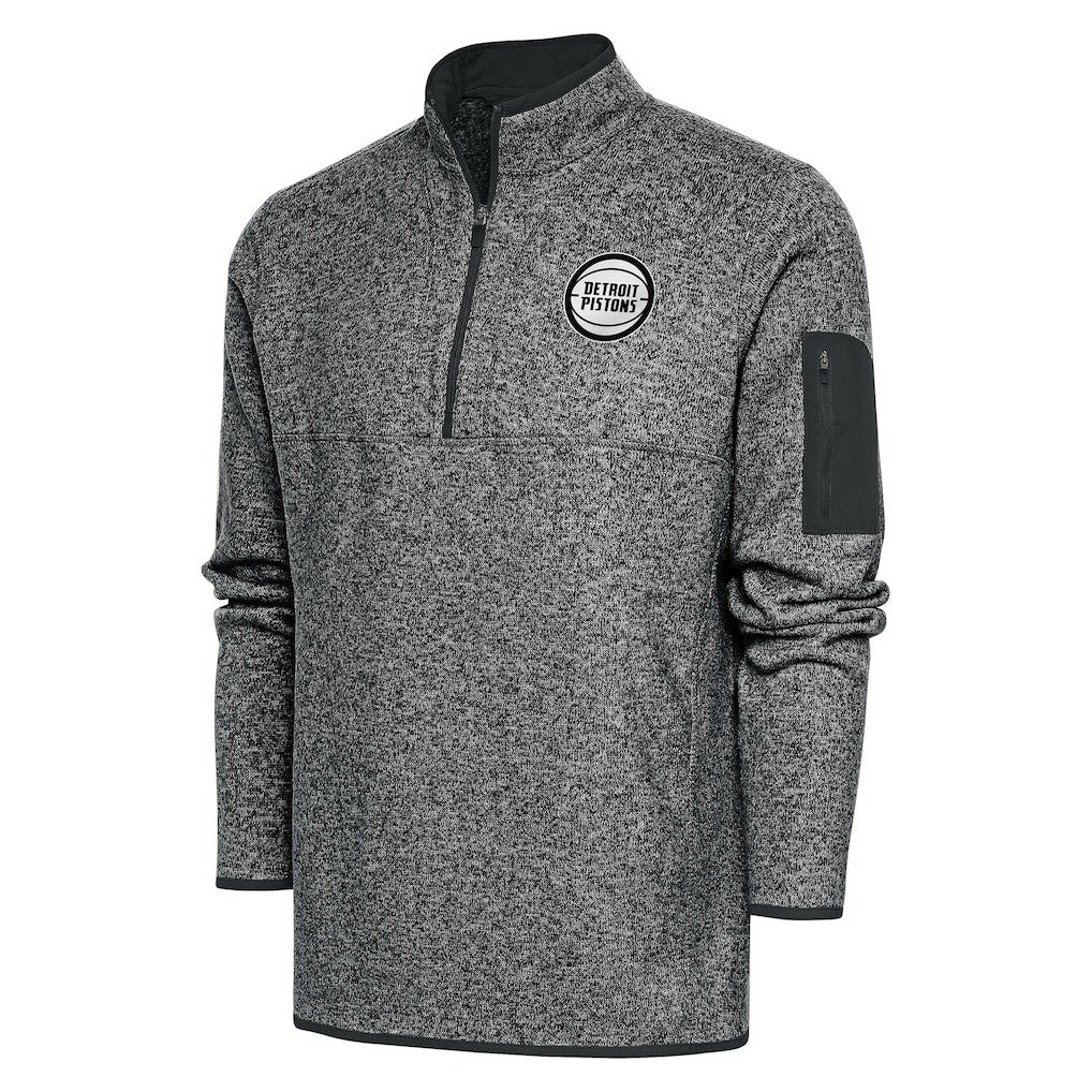 Heather Charcoal Detroit Pistons Antigua Fortune Big & Tall Quarter-Zip Pullover Jacket sale | NBA