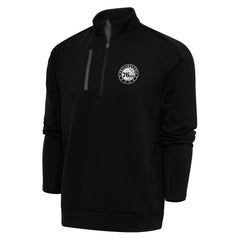 Black Philadelphia 76ers Antigua Metallic Logo Generation Quarter-Zip Pullover Top | NBA
