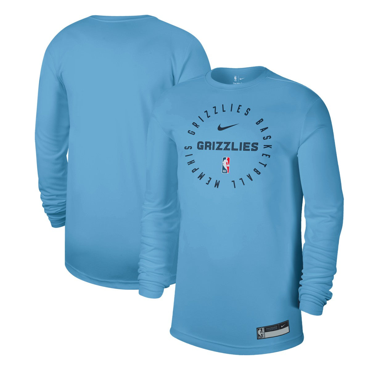 Light Blue Memphis Grizzlies 2024/25 Legend On-Court Practice Long Sleeve T-Shirt | NBA