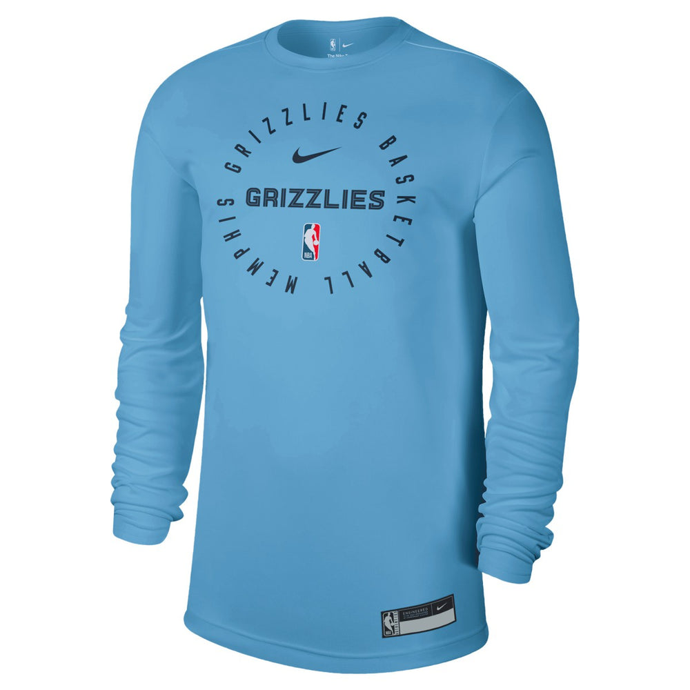 Light Blue Memphis Grizzlies 2024/25 Legend On-Court Practice Long Sleeve T-Shirt | NBA