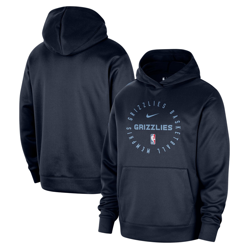 Navy Memphis Grizzlies 2024/25 Spotlight On-Court Practice Performance Pullover Hoodie | NBA
