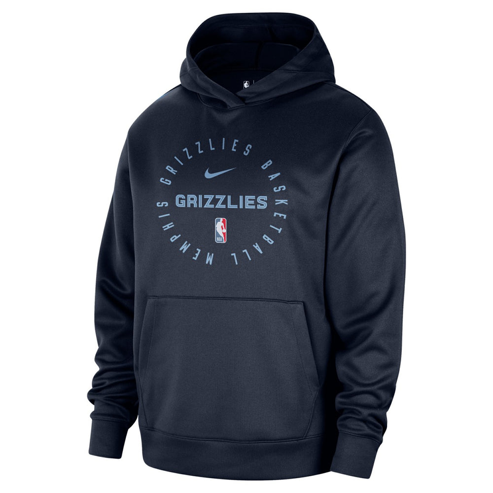 Navy Memphis Grizzlies 2024/25 Spotlight On-Court Practice Performance Pullover Hoodie | NBA