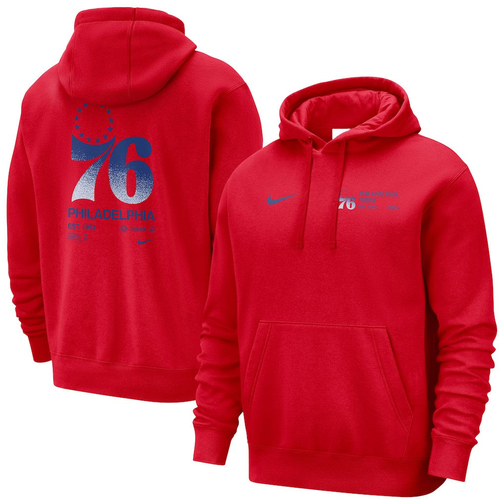 Red Philadelphia 76ers Courtside Club Pullover Hoodie | NBA