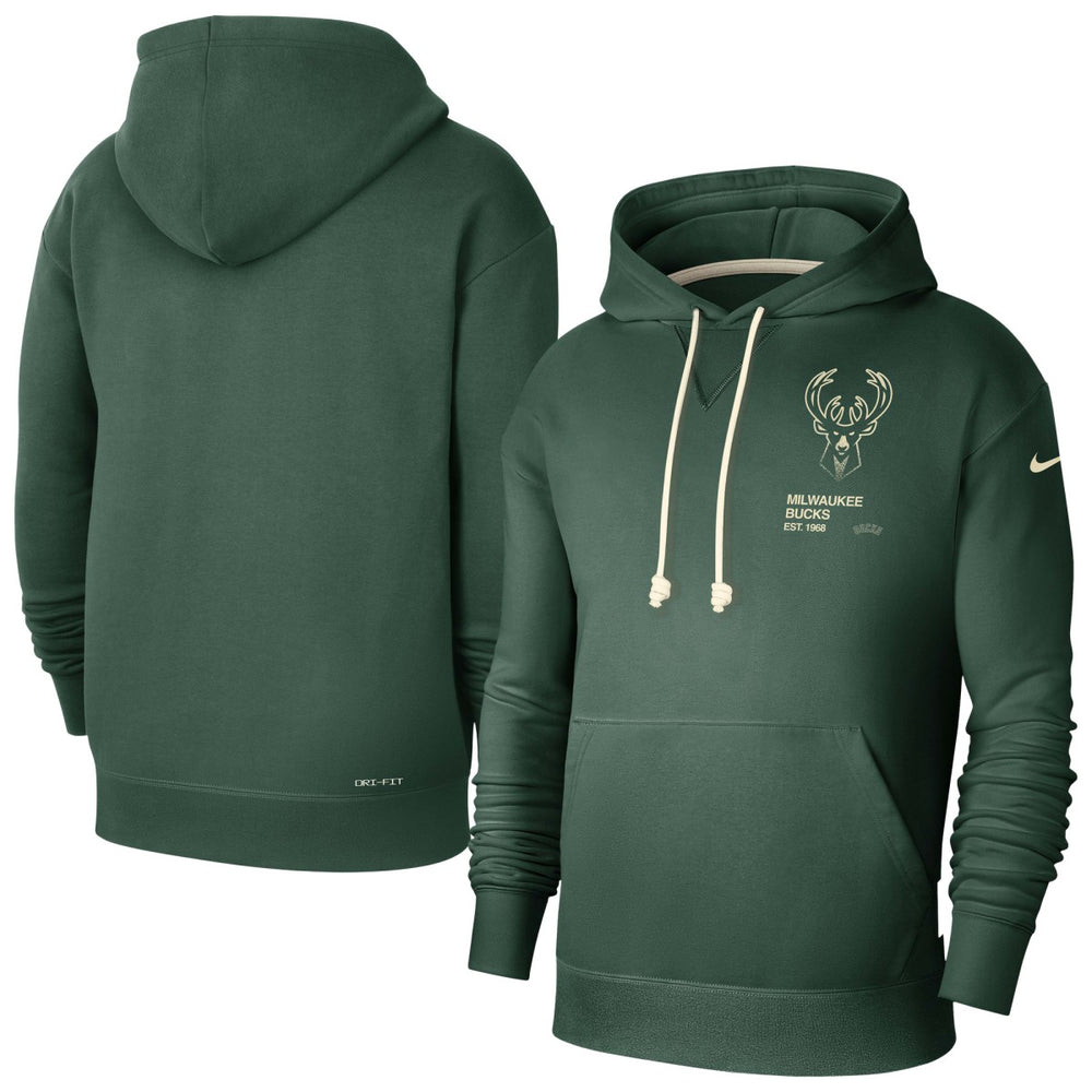 Hunter Green Milwaukee Bucks Courtside Standard Issue Premium Performance Pullover Hoodie | NBA