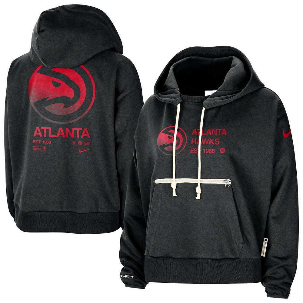 Black Atlanta Hawks Women's Courtside Standard Issue Performance Pullover Hoodie | NBA