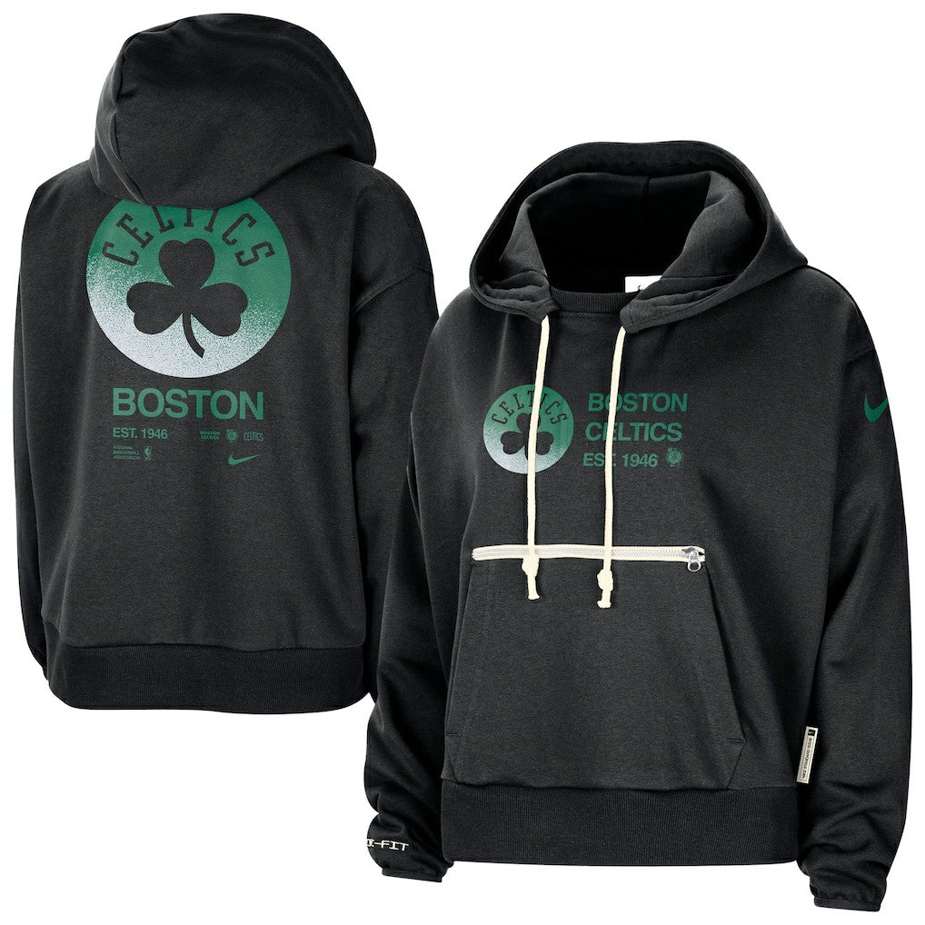 Black Boston Celtics Women's Courtside Standard Issue Performance Pullover Hoodie | NBA