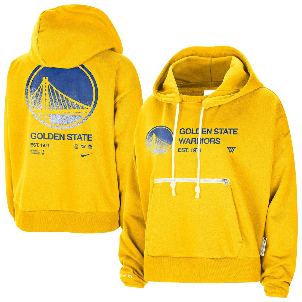 Gold Golden State Warriors Women's Courtside Standard Issue Performance Pullover Hoodie sale | NBA
