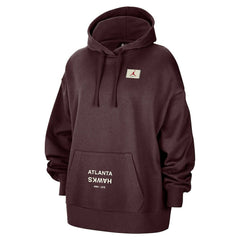 Burgundy Atlanta Hawks Jordan Brand Women's Courtside Statement Edition Oversize Pullover Hoodie | NBA