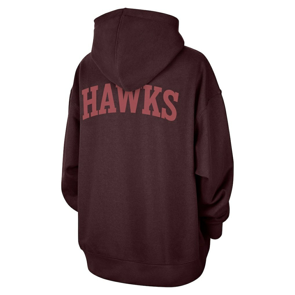 Burgundy Atlanta Hawks Jordan Brand Women's Courtside Statement Edition Oversize Pullover Hoodie | NBA