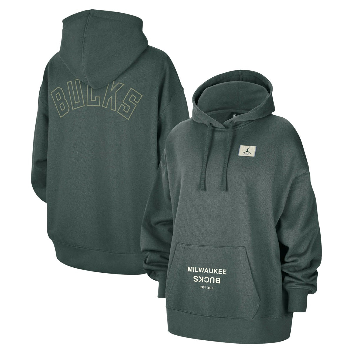 Green Milwaukee Bucks Jordan Brand Women's Courtside Statement Edition Oversize Pullover Hoodie | NBA