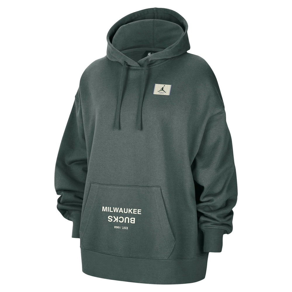 Green Milwaukee Bucks Jordan Brand Women's Courtside Statement Edition Oversize Pullover Hoodie | NBA