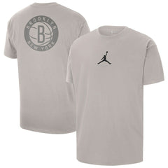 Stone Brooklyn Nets Jordan Brand Statement Edition Jumpman Flight Heavyweight T-Shirt | NBA