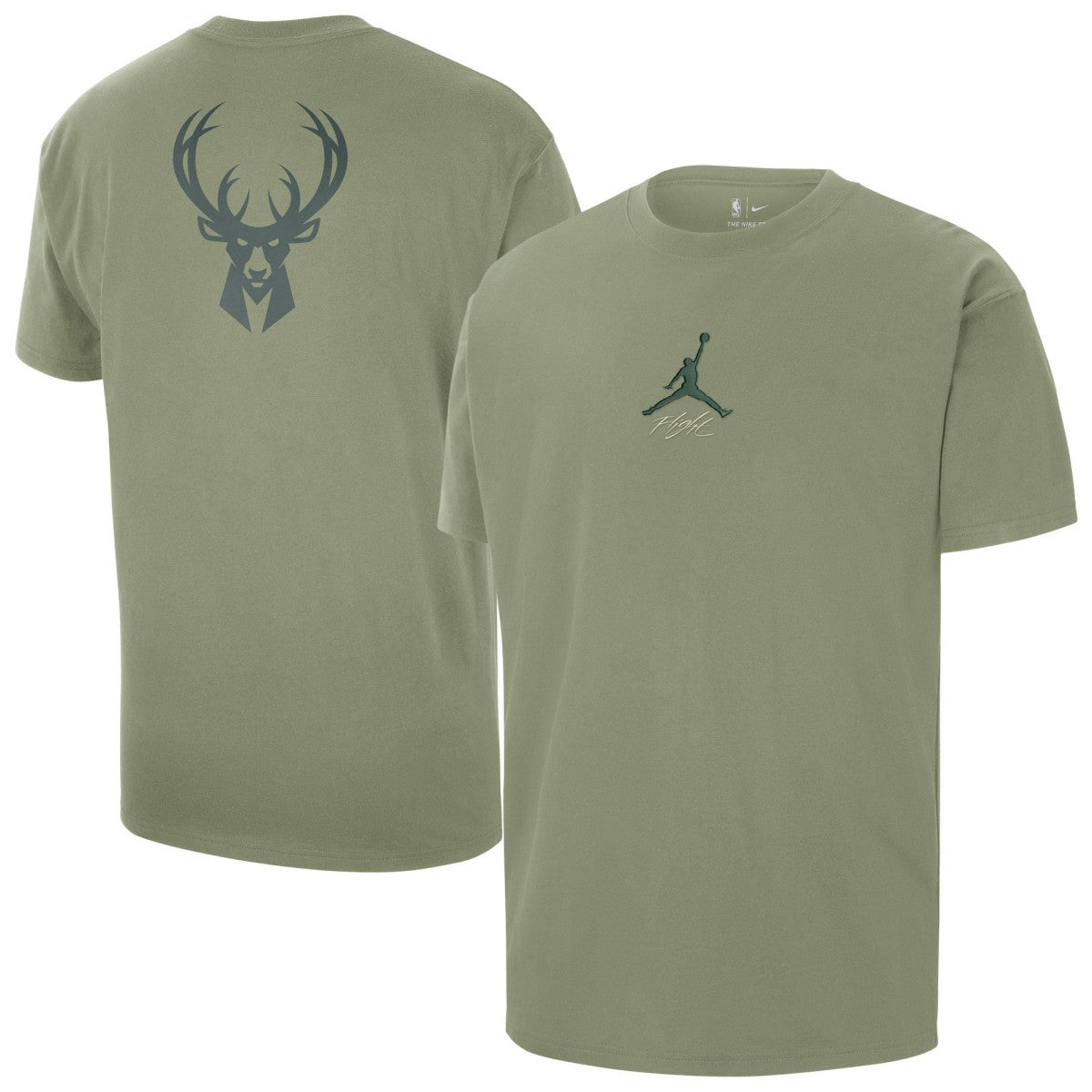 Green Milwaukee Bucks Jordan Brand Statement Edition Jumpman Flight Heavyweight T-Shirt | NBA