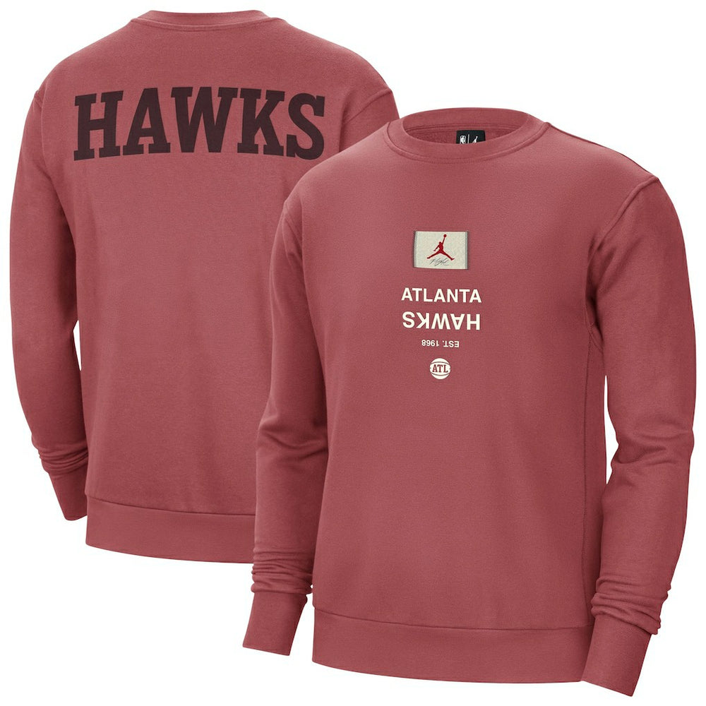 Red Atlanta Hawks Jordan Brand Courtside Statement Edition Heavyweight Pullover Sweatshirt | NBA