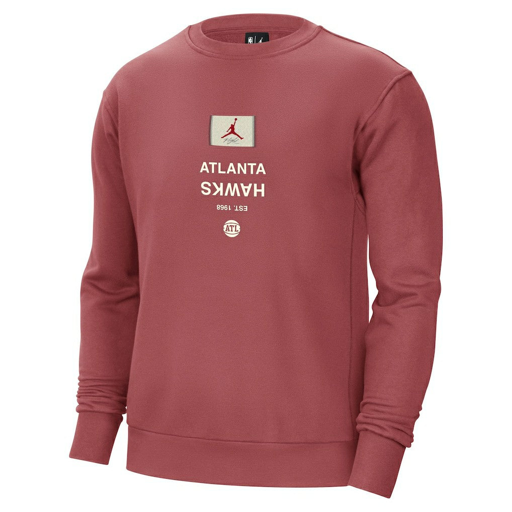 Red Atlanta Hawks Jordan Brand Courtside Statement Edition Heavyweight Pullover Sweatshirt | NBA