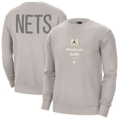 Stone Brooklyn Nets Jordan Brand Courtside Statement Edition Heavyweight Pullover Sweatshirt | NBA