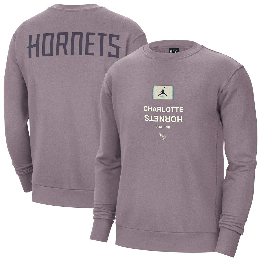 Purple Charlotte Hornets Jordan Brand Courtside Statement Edition Heavyweight Pullover Sweatshirt | NBA